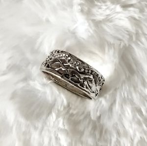 Women's .925 Silver Wolf Ring Size 8
